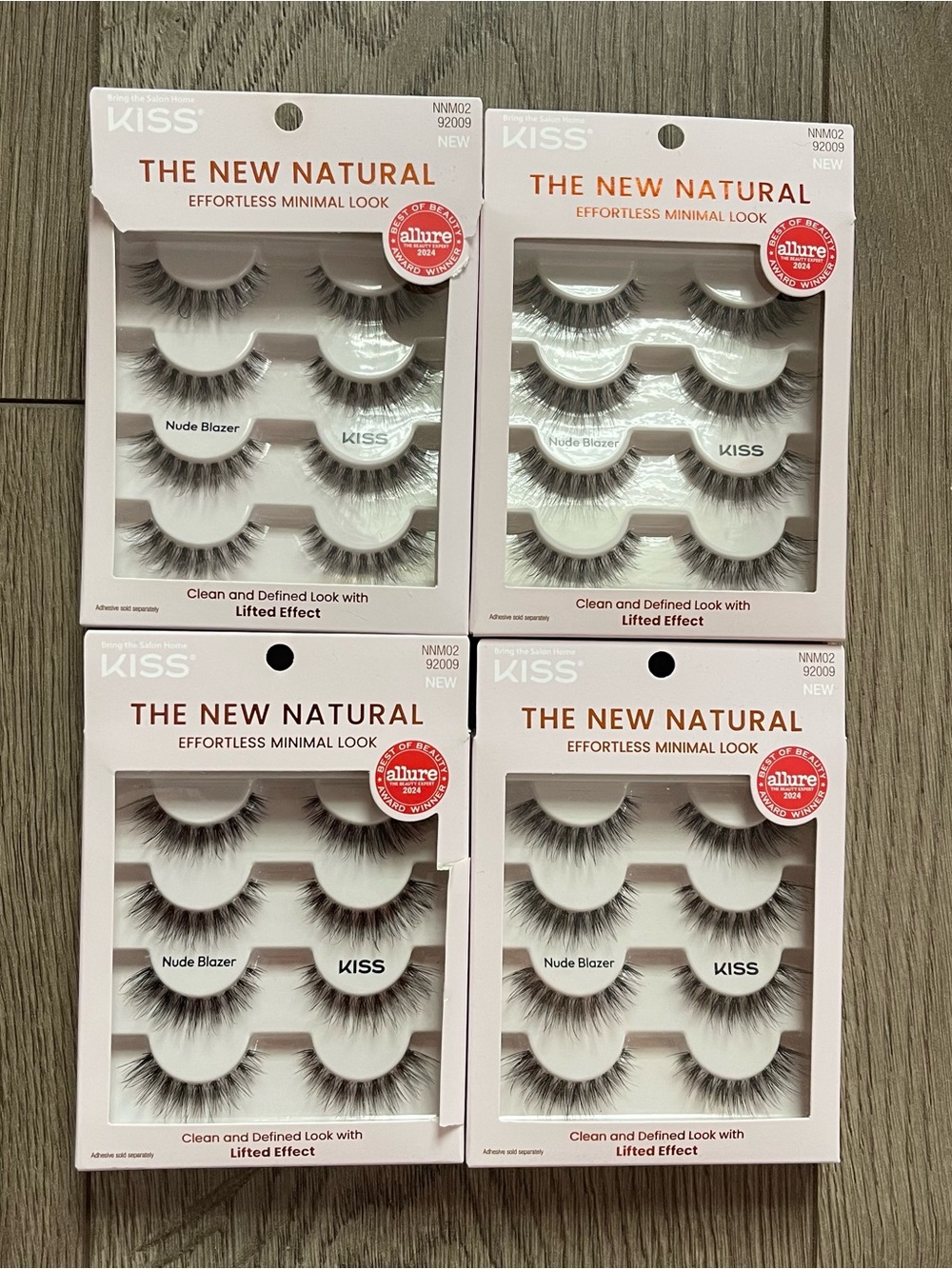 NIB KISS The New Natural Nude Blazer False Lashes Bundle of 4 - 16 Lash Sets